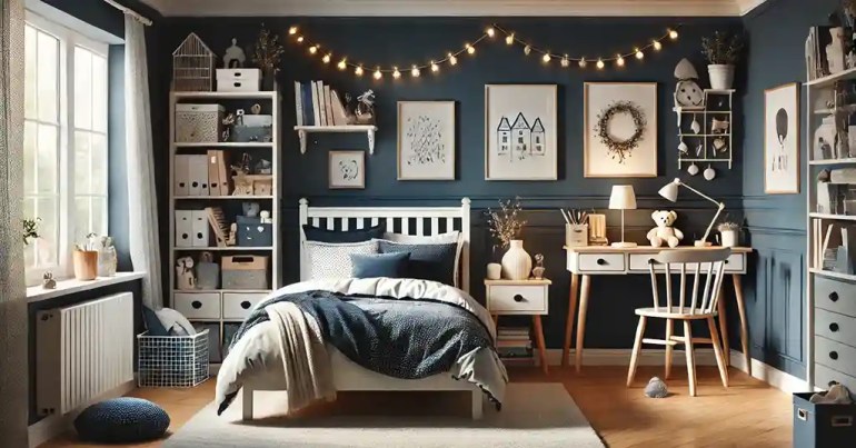 15 Idea Warna Cat Bilik Tidur Perempuan Terkini 2024 11 Biru Navy