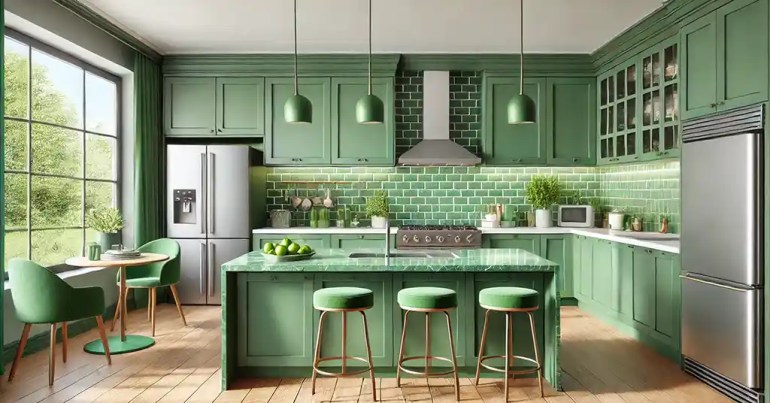 10 Idea Warna Table Top Dapur Terkini 2024 7 Hijau
