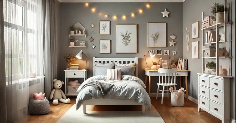 15 Idea Warna Cat Bilik Tidur Perempuan Terkini 2024 7 Kelabu Lembut