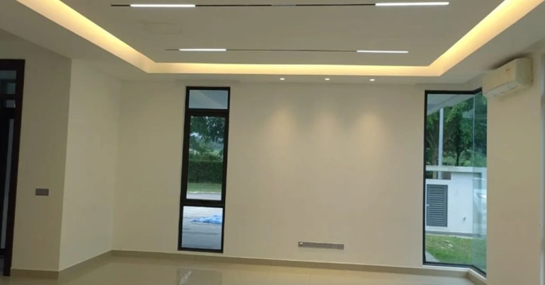 Senarai Harga L Box Plaster Ceiling Terkini di Malaysia 2024 8 L Box dengan Pencahayaan LED Strip