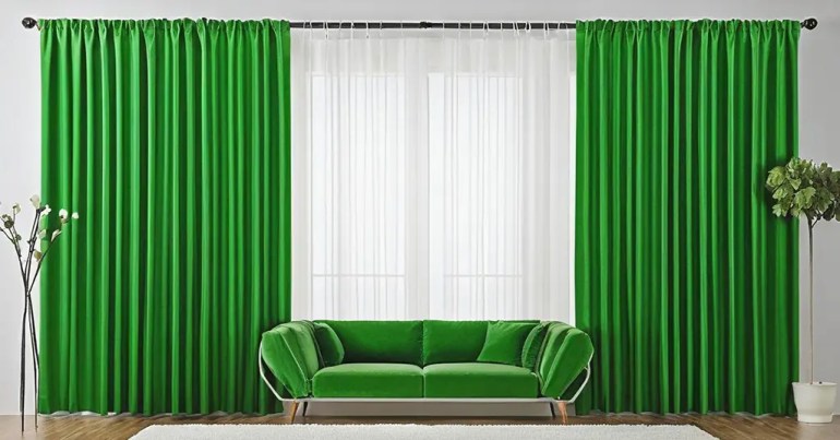 5 Warna Langsir Untuk Dinding Putih Teratas Pada 2024 10 Langsir Warna Hijau untuk Kesegaran 3