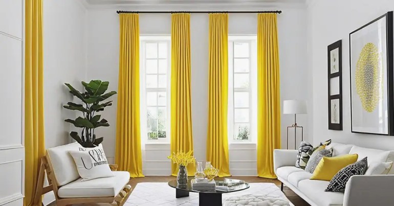 5 Warna Langsir Untuk Dinding Putih Teratas Pada 2024 22 Langsir Warna Kuning untuk Keceriaan 1