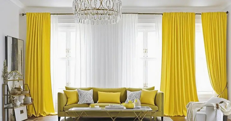 5 Warna Langsir Untuk Dinding Putih Teratas Pada 2024 20 Langsir Warna Kuning untuk Keceriaan 3