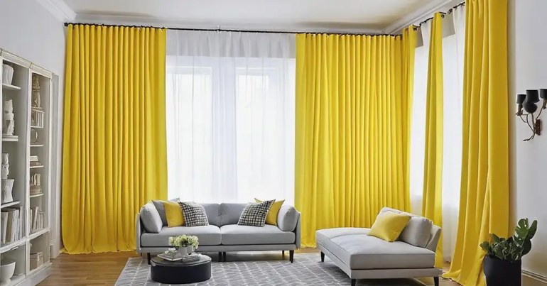 5 Warna Langsir Untuk Dinding Putih Teratas Pada 2024 19 Langsir Warna Kuning untuk Keceriaan 4