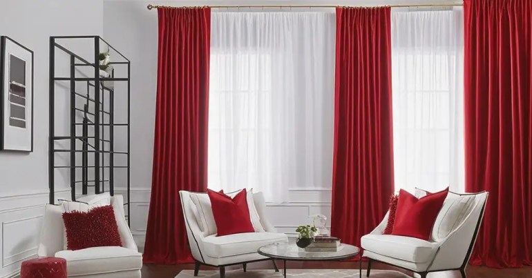 5 Warna Langsir Untuk Dinding Putih Teratas Pada 2024 27 Langsir Warna Merah untuk Keberanian 1