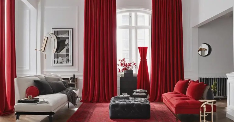 5 Warna Langsir Untuk Dinding Putih Teratas Pada 2024 23 Langsir Warna Merah untuk Keberanian 5