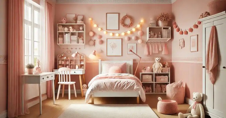 15 Idea Warna Cat Bilik Tidur Perempuan Terkini 2024 4 Merah Jambu Lembut