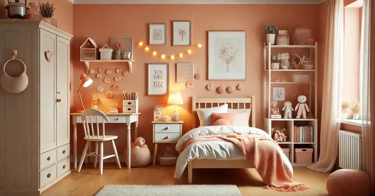 15 Idea Warna Cat Bilik Tidur Perempuan Terkini 2024 12 Peach