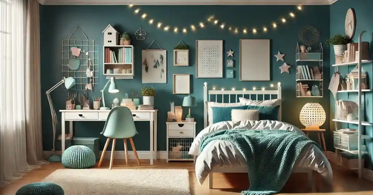 15 Idea Warna Cat Bilik Tidur Perempuan Terkini 2024 13 Teal