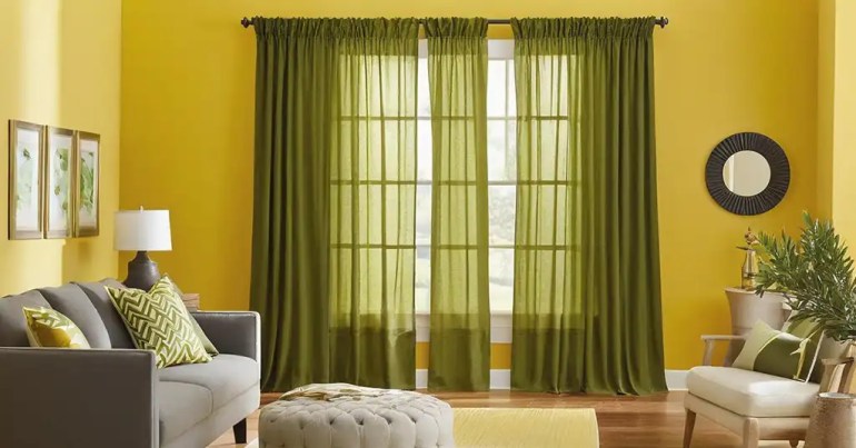 5 Warna Langsir Untuk Dinding Kuning Teratas Pada 2024 17 Warna Hijau Zaitun 5