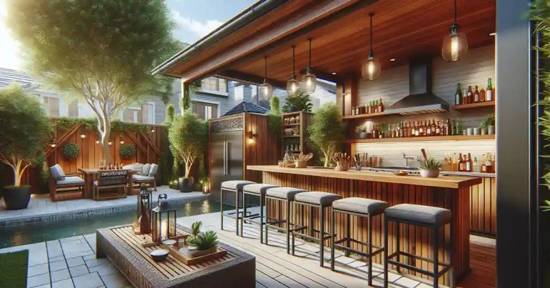 20 Idea Dapur Basah Belakang Rumah yang Simple 2024 24 Bar Dapur Luar 3