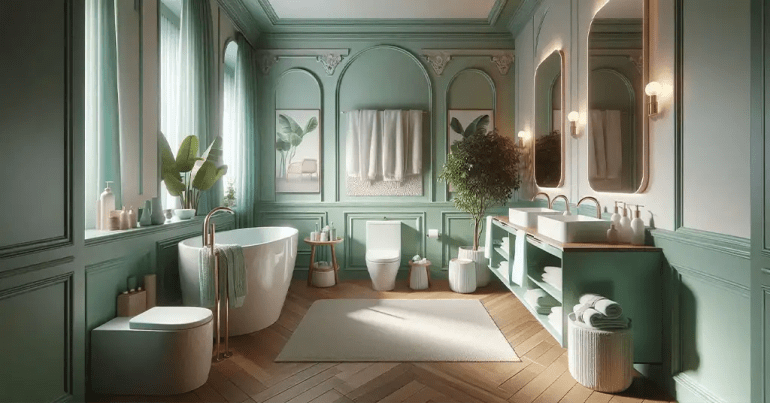 30 Warna Cat Rumah yang Cantik Terkini 2024 13 Bilik Air 1