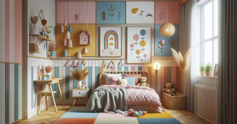 30 Warna Cat Rumah yang Cantik Terkini 2024 19 Bilik Kanak Kanak 1