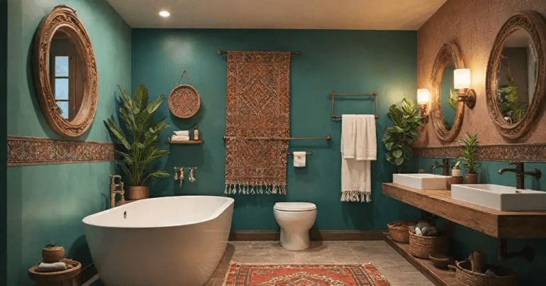 25 Design Bilik Mandi dan Tandas 2024 9 Bohemian 1