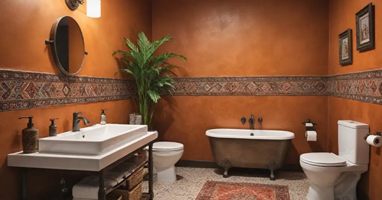 25 Design Bilik Mandi dan Tandas 2024 11 Bohemian 3