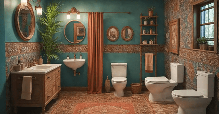 25 Design Bilik Mandi dan Tandas 2024 12 Bohemian 4