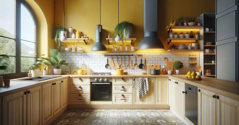 30 Warna Cat Rumah yang Cantik Terkini 2024 12 Dapur 3