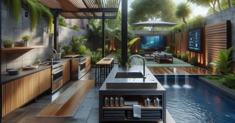 20 Idea Dapur Basah Belakang Rumah yang Simple 2024 33 Dapur Basah dengan Teknologi Pintar 3