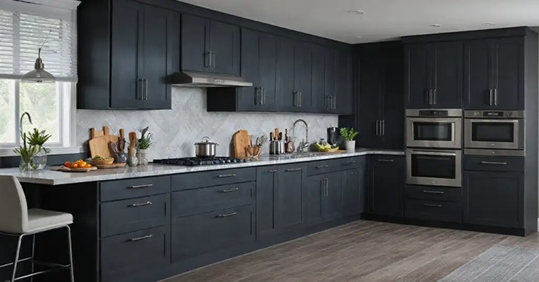 10 Senarai Kabinet Dapur Hitam Kelabu Popular 2024 6 Gaya Kontemporari