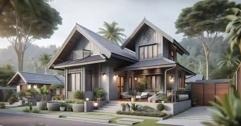 15 Design Rumah Kampung Moden Simple di Malaysia 2024 11 Gaya Minimalis 4