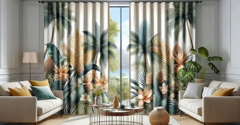 30 Idea Langsir Sliding Door 4 Panel Populer 2024 20 Gaya Tropikal dan Semulajadi 3