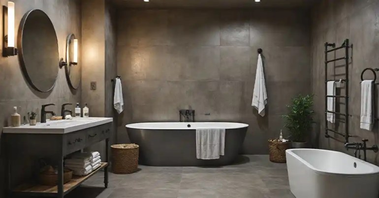 25 Design Bilik Mandi dan Tandas 2024 17 Industrial 4