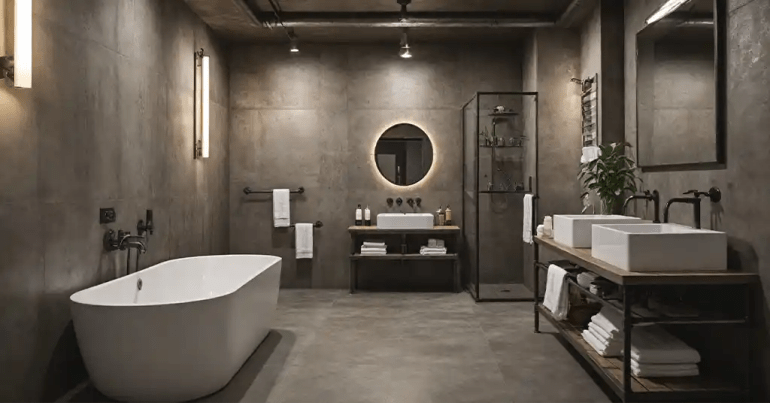 25 Design Bilik Mandi dan Tandas 2024 18 Industrial 5