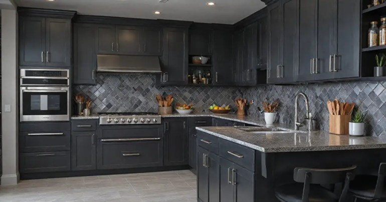 10 Senarai Kabinet Dapur Hitam Kelabu Popular 2024 2 Keunikan Kabinet Dapur Hitam Kelabu