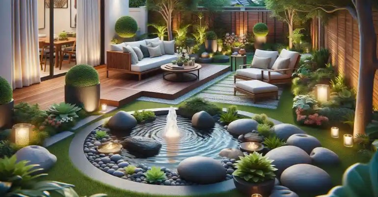 25 Landskap Taman Mini Simple di Rumah 2024 20 Kolam Mini atau Air Pancut 1