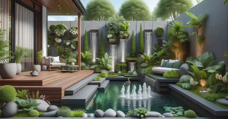 25 Landskap Taman Mini Simple di Rumah 2024 23 Kolam Mini atau Air Pancut 4