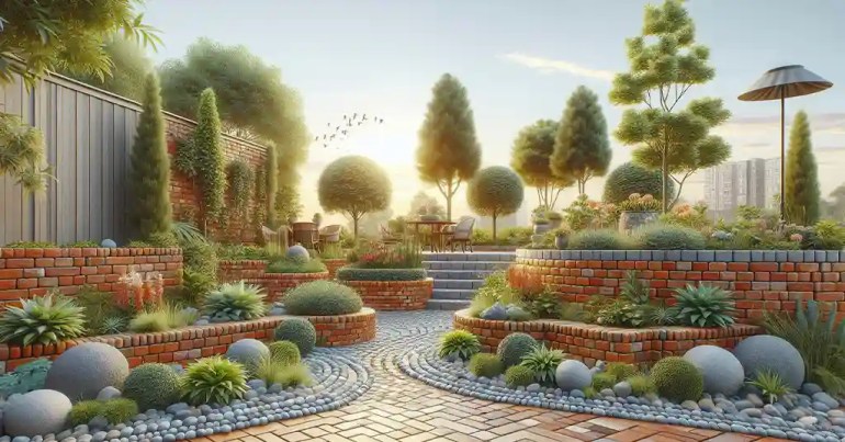 10 Idea Landskap Batu Bata Berwarna 2024 27 Kombinasi Batu Bata dengan Tumbuhan 1