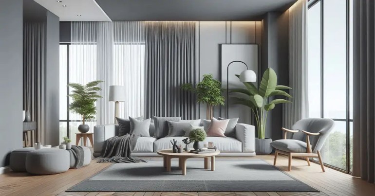 Kombinasi Warna Kelabu dan Putih