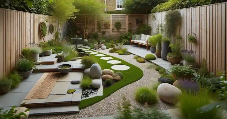 25 Landskap Taman Mini Simple di Rumah 2024 19 Laluan Batu Kerikil 4