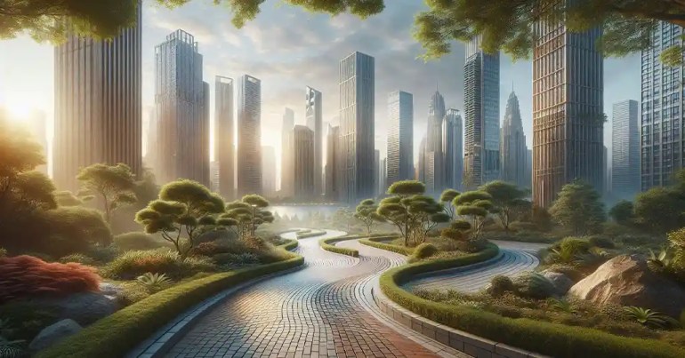 10 Idea Landskap Batu Bata Berwarna 2024 13 Laluan Pejalan Kaki Berliku 2