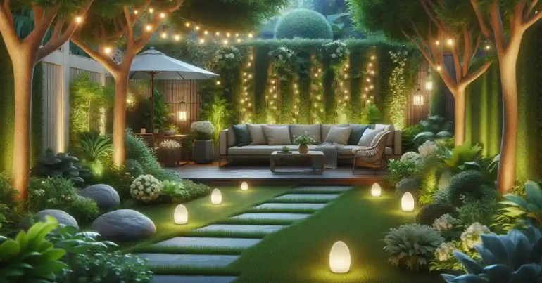 25 Landskap Taman Mini Simple di Rumah 2024 41 Landskap Taman Mini Simple Penggunaan Lampu Hiasan 2