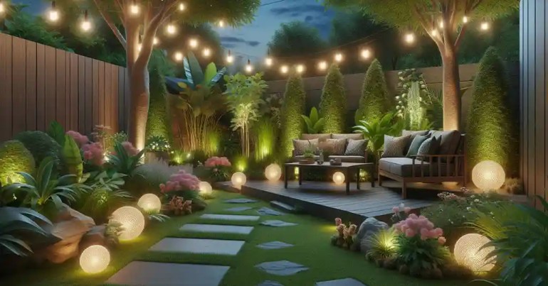 25 Landskap Taman Mini Simple di Rumah 2024 42 Landskap Taman Mini Simple Penggunaan Lampu Hiasan 3