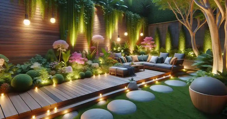 25 Landskap Taman Mini Simple di Rumah 2024 43 Landskap Taman Mini Simple Penggunaan Lampu Hiasan 4