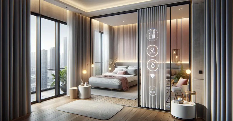 30 Idea Langsir Sliding Door 4 Panel Populer 2024 22 Langsir dengan Teknologi Pintar 2