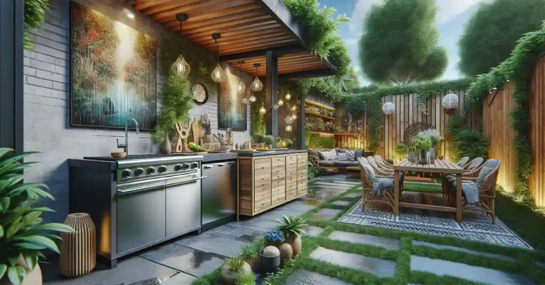20 Idea Dapur Basah Belakang Rumah yang Simple 2024 19 Menambah Elemen Seni dan Dekorasi 1