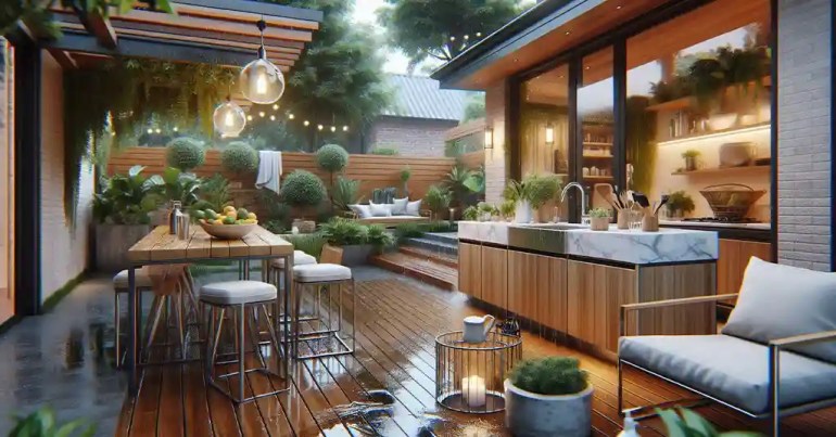 20 Idea Dapur Basah Belakang Rumah yang Simple 2024 13 Menggunakan Perabot Serba Guna 1