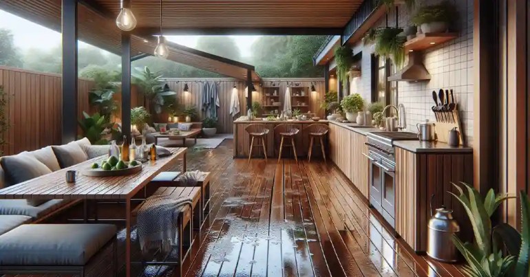 20 Idea Dapur Basah Belakang Rumah yang Simple 2024 15 Menggunakan Perabot Serba Guna 3