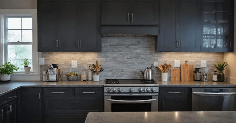 10 Senarai Kabinet Dapur Hitam Kelabu Popular 2024 13 Panduan Penjagaan Kabinet Dapur Hitam Kelabu