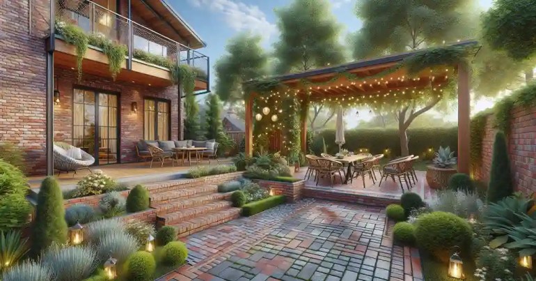 10 Idea Landskap Batu Bata Berwarna 2024 15 Patio 1