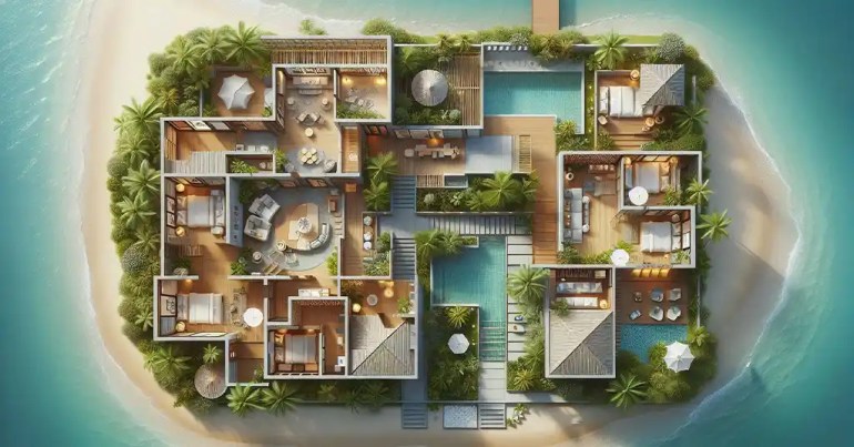 25 Pelan Rumah 4 Bilik Memanjang Simple 2024 7 Pelan Pantai Tropis