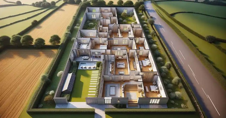 25 Pelan Rumah 4 Bilik Memanjang Simple 2024 10 Pelan Pedesaan Inggris