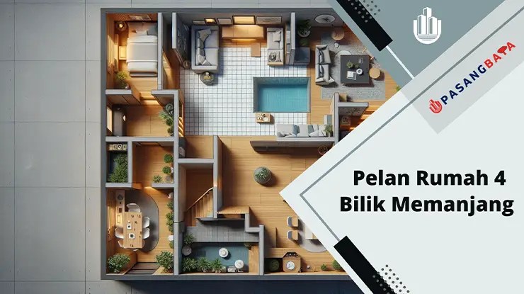 25 Pelan Rumah 4 Bilik Memanjang Simple 2024 1 Pelan Rumah 4 Bilik Memanjang Simple
