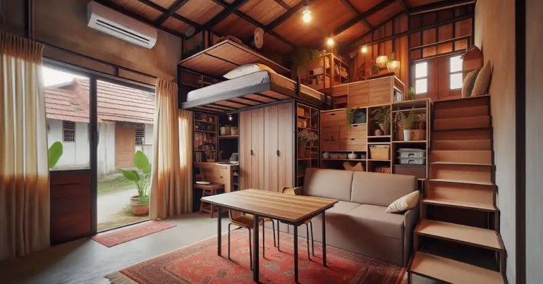 15 Design Rumah Kampung Moden Simple di Malaysia 2024 21 Penggunaan Perabot Multifungsi 2