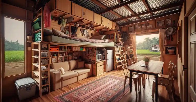 15 Design Rumah Kampung Moden Simple di Malaysia 2024 22 Penggunaan Perabot Multifungsi 3