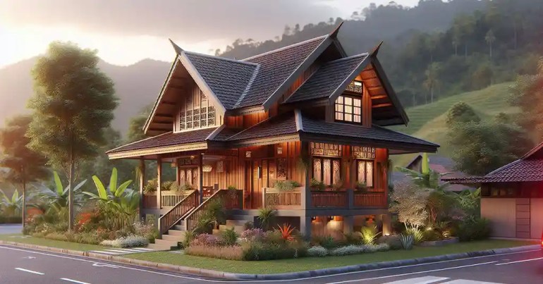 15 Design Rumah Kampung Moden Simple di Malaysia 2024 24 Perpaduan Bahan Tradisional dan Moden 1 1