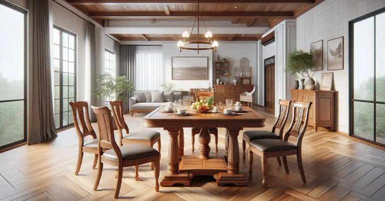 30 Idea Set Meja Makan 6 Kerusi Minimalis 2024 10 Reka Bentuk Klasik dan Tradisional 3